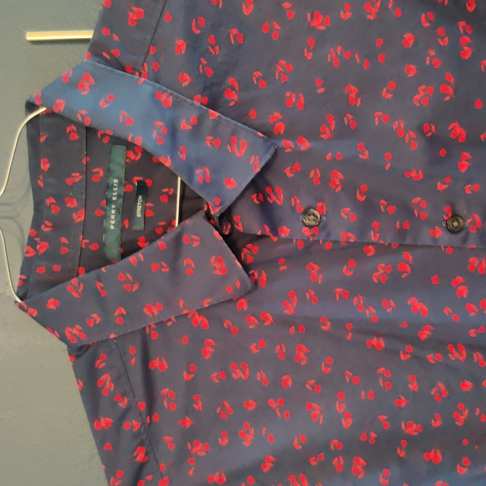 Perry Ellis men's contemporary shirt size L stretch
